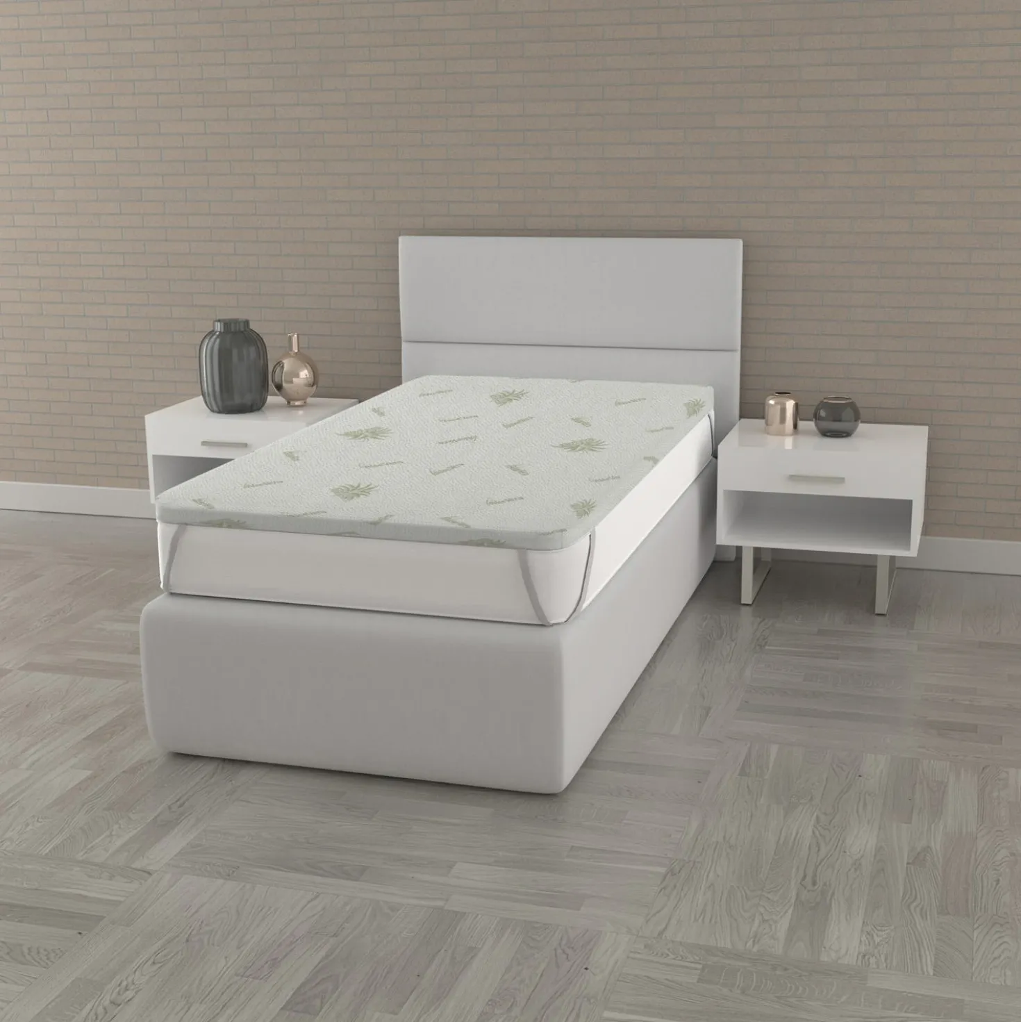 Topper 1 piazza e mezza in memory trattamento Aloe Datex