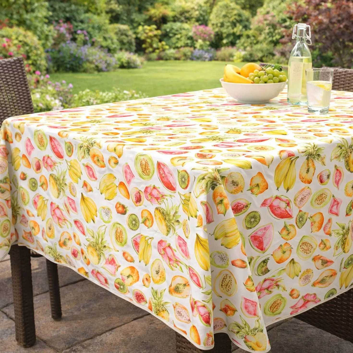 Tovaglia antimacchia 140x230 cm frutta estiva