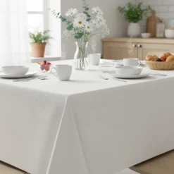 Tovaglia cotone bianco 140x240 cm Slub