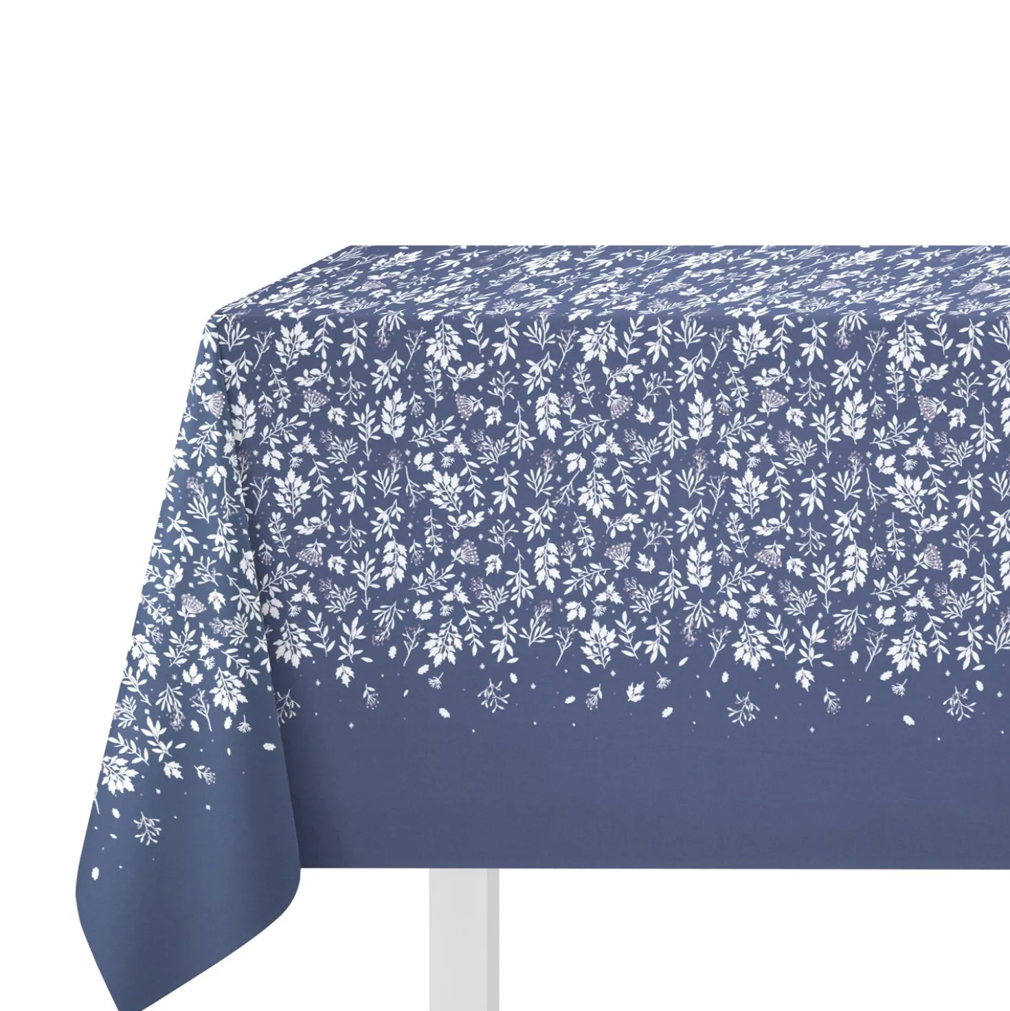 Tovaglia in cotone 140x240cm Leaf blu