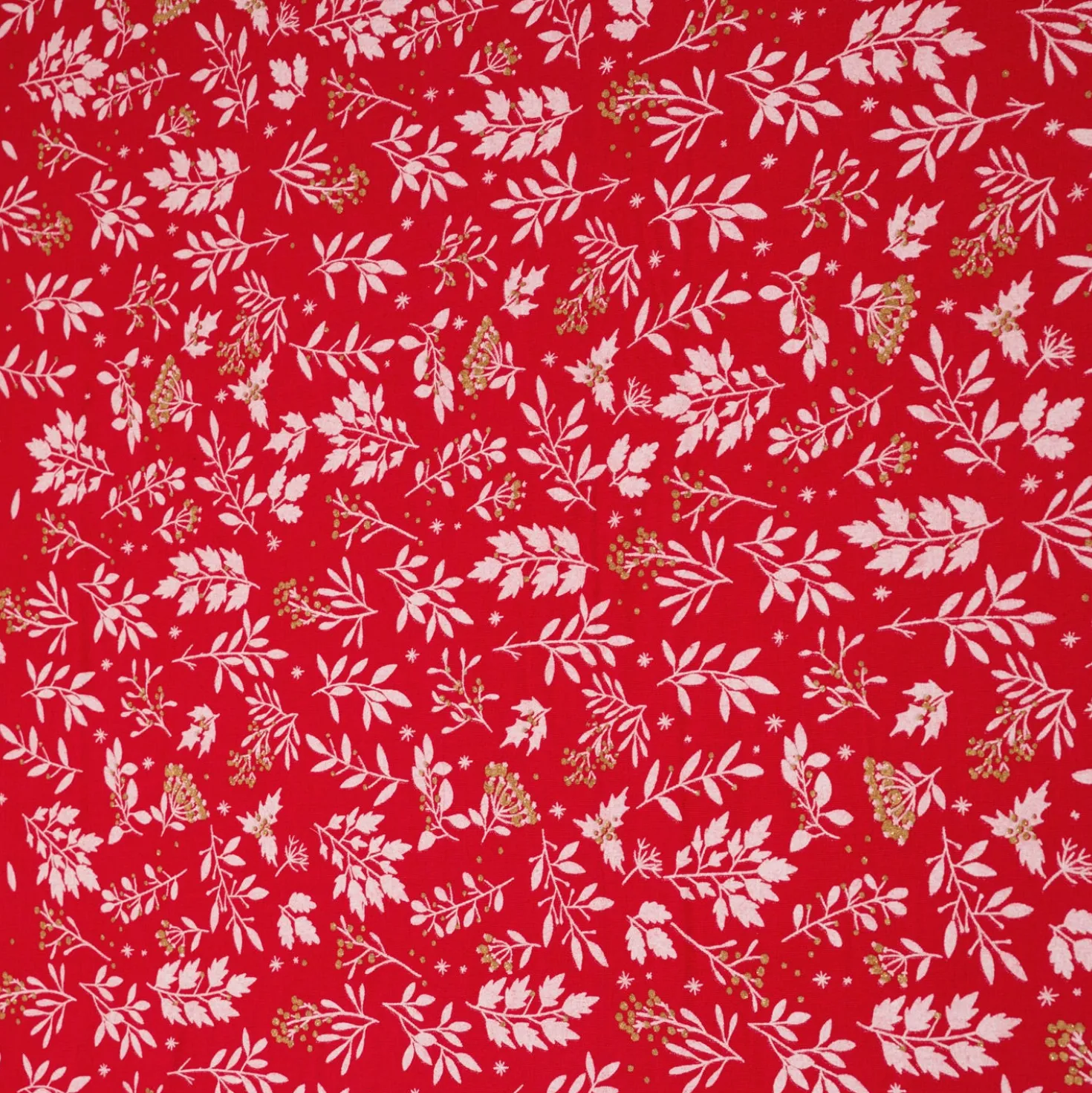 Tovaglia in cotone 140x320cm Leaf rossa