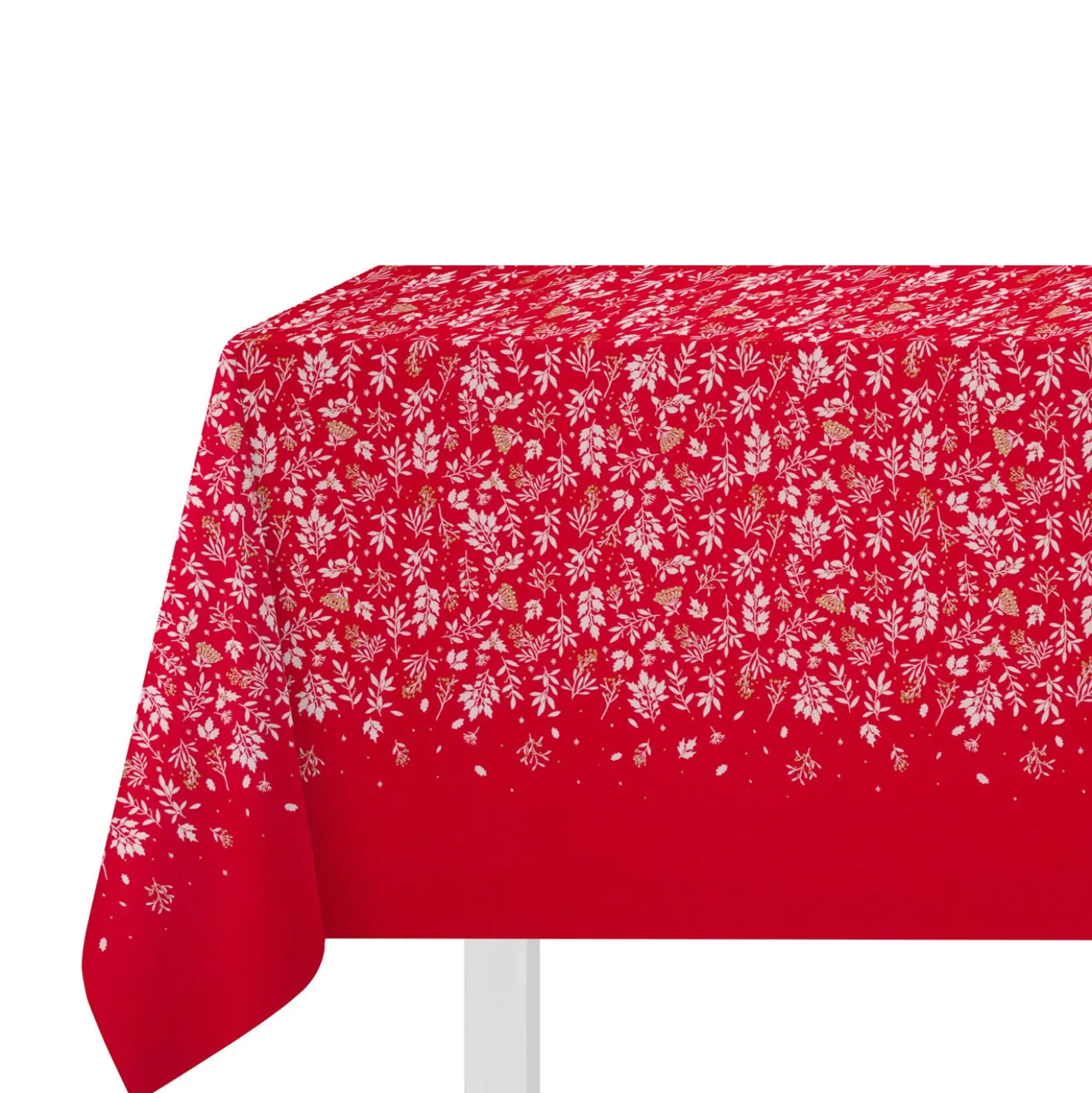 Tovaglia in cotone 140x320cm Leaf rossa