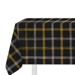 Tovaglia natalizia tartan beige e oro