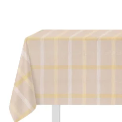 Tovaglia natalizia tartan beige e oro