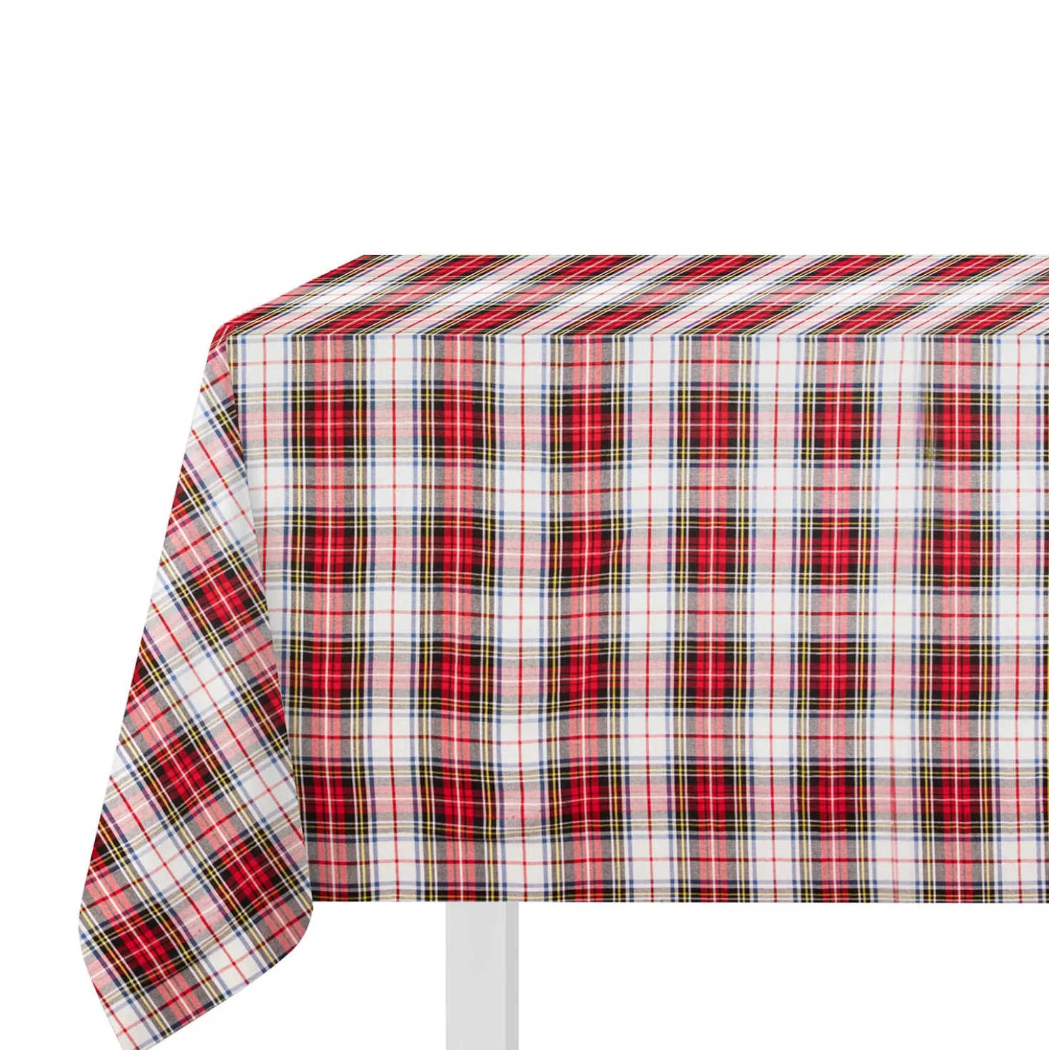 Tovaglia natalizia tartan 140x320 cm bianco