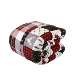 Trapunta matrimoniale renne e scozzese double face Cottage