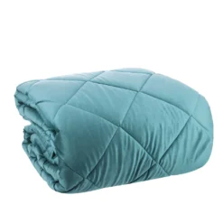 Trapunta matrimoniale velluto azzurro