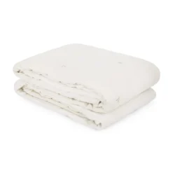 Trapuntino matrimoniale microfibra con ricamo beige
