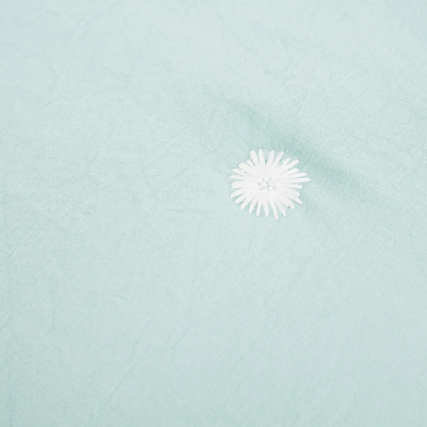 Trapuntino matrimoniale microfibra con ricamo verde