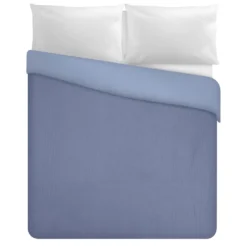 Trapuntino matrimoniale microfibra double face blu