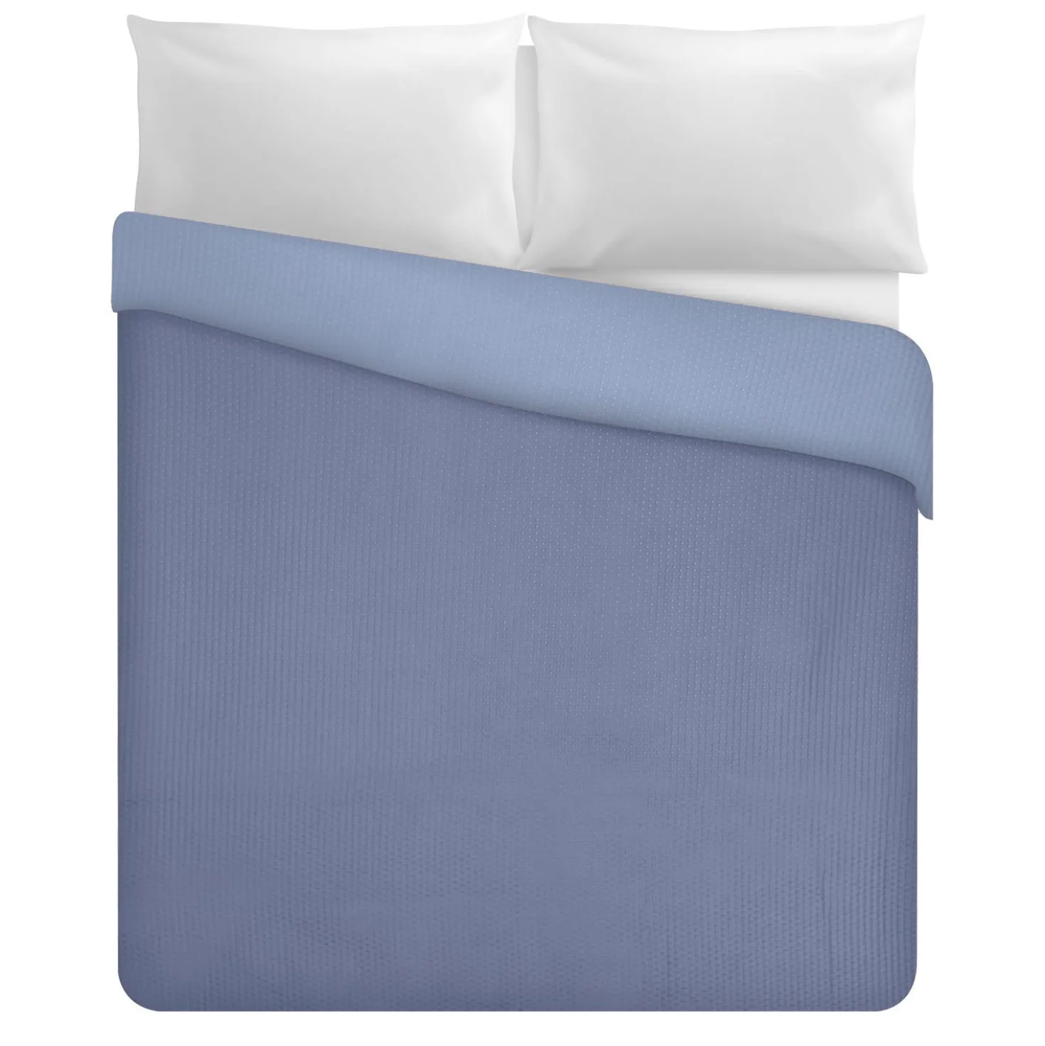 Trapuntino matrimoniale microfibra double face blu