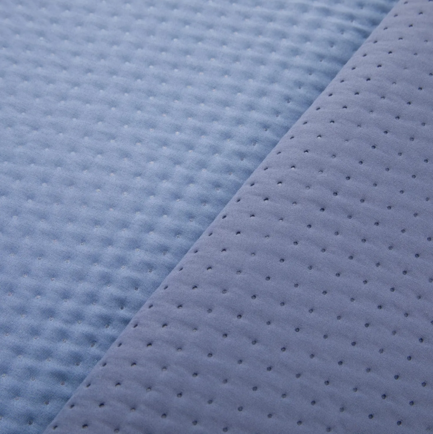 Trapuntino matrimoniale microfibra double face blu