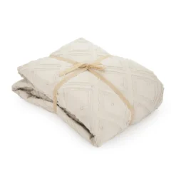 Trapuntino matrimoniale microfibra geometrico beige