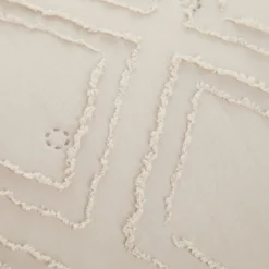 Trapuntino matrimoniale microfibra geometrico beige