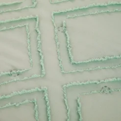 Trapuntino matrimoniale microfibra geometrico verde