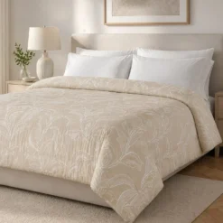 Trapuntino matrimoniale microfibra Gerbera beige