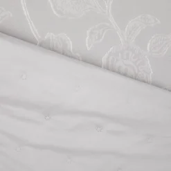 Trapuntino matrimoniale microfibra Gerbera grigio