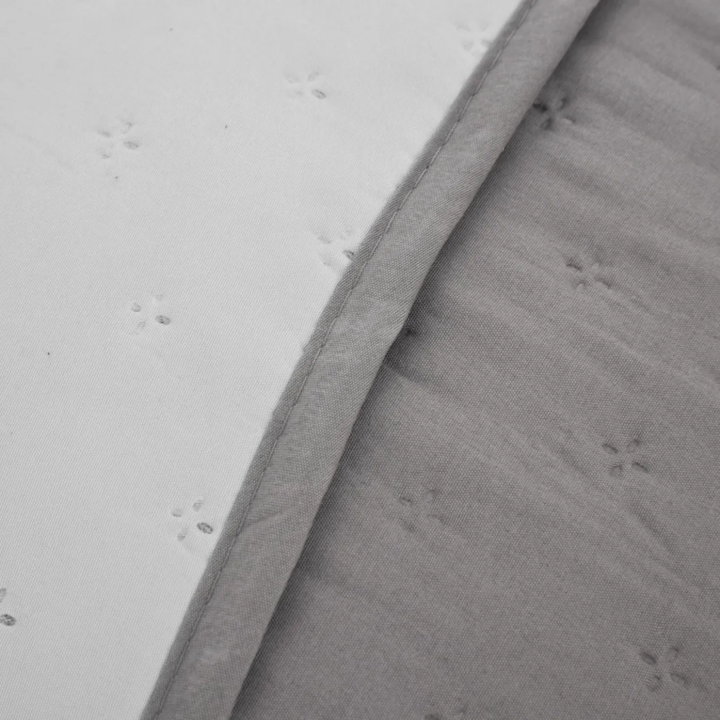 Trapuntino matrimoniale microfibra Water washed grigio