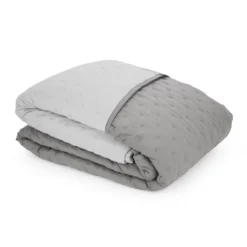 Trapuntino matrimoniale microfibra Water washed grigio
