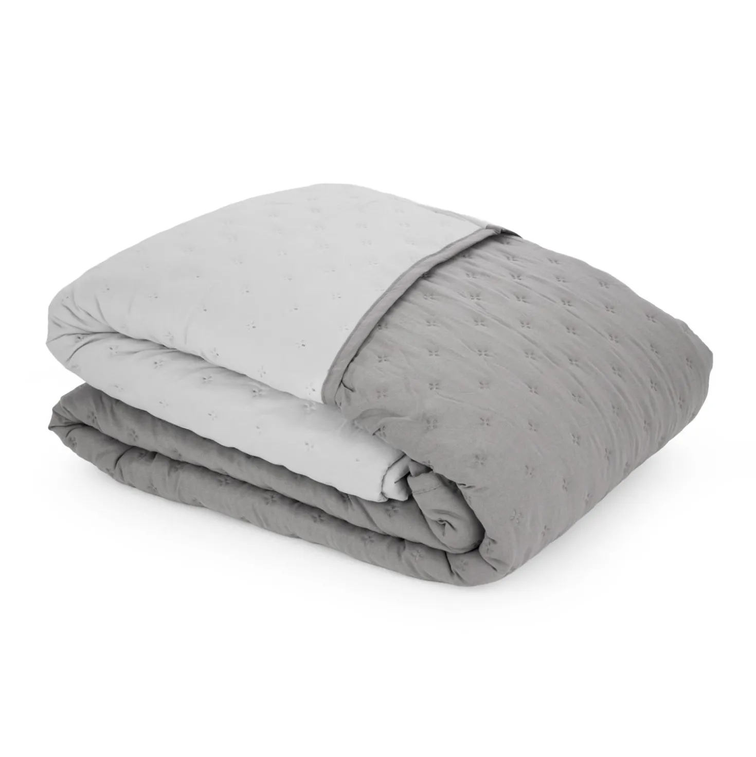 Trapuntino matrimoniale microfibra Water washed grigio