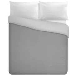 Trapuntino matrimoniale microfibra Water washed grigio