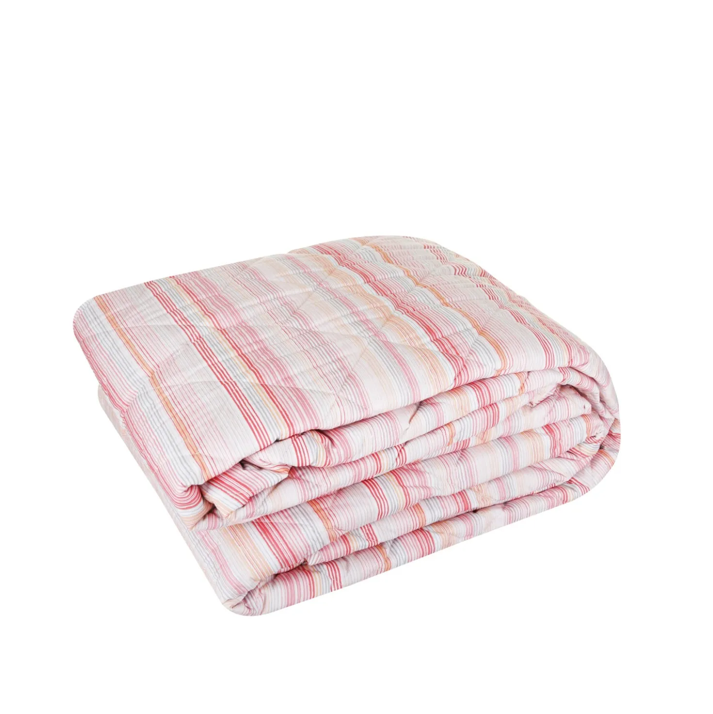 Trapuntino matrimoniale righe rosa cotone percalle