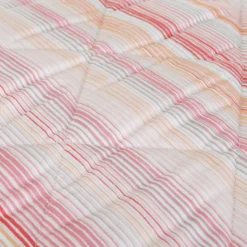 Trapuntino matrimoniale righe rosa cotone percalle