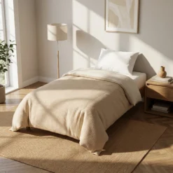 Trapuntino 1 piazza e mezza double face beige
