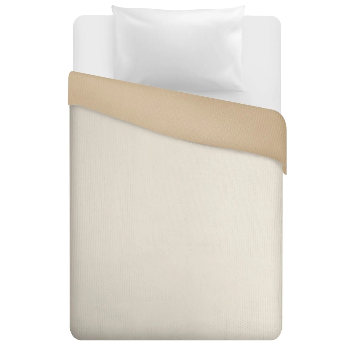 Trapuntino 1 piazza e mezza double face beige