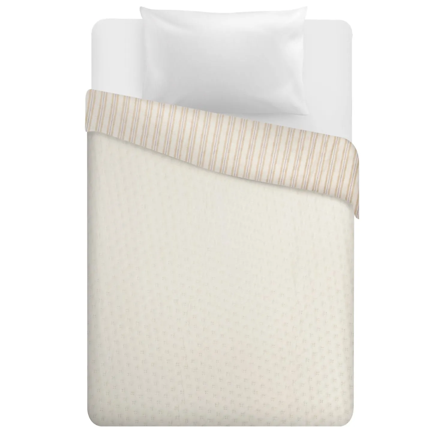 Trapuntino 1 piazza e mezza double face righe beige