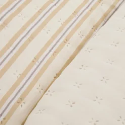 Trapuntino 1 piazza e mezza double face righe beige