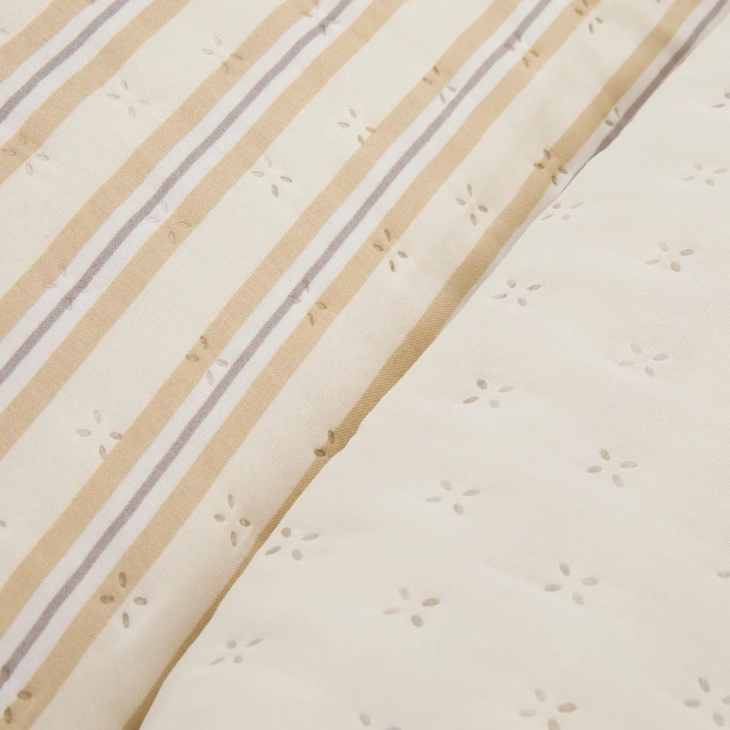Trapuntino 1 piazza e mezza double face righe beige