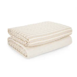 Trapuntino 1 piazza e mezza double face righe beige