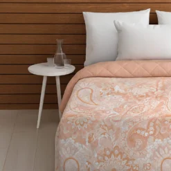 Trapuntino singolo double face paisley arancione
