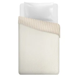 Trapuntino singolo microfibra double face righe beige