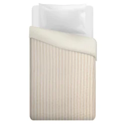 Trapuntino singolo microfibra double face righe beige