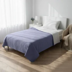Trapuntino singolo microfibra Water washed blu sabbia