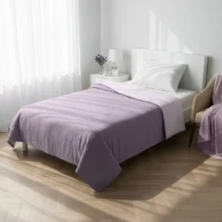 Trapuntino singolo microfibra Water washed rosa malva