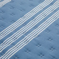 Trapuntino singolo righe blu microfibra