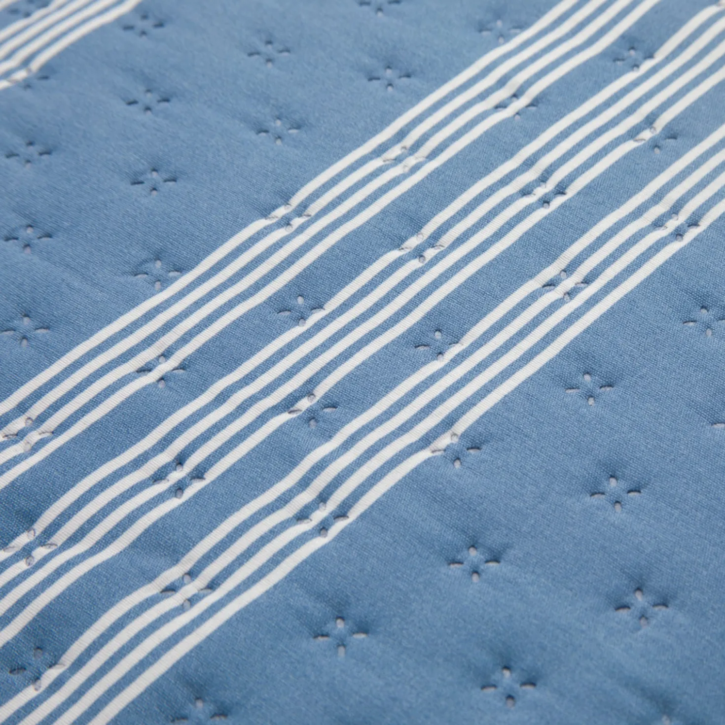 Trapuntino singolo righe blu microfibra