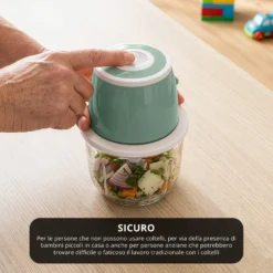 Tritatutto elettrico senza fili 300 ml verde