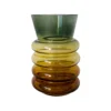 Vaso arredo vetro a cerchi 20 cm verde