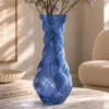 Vaso arredo vetro blu 30 cm