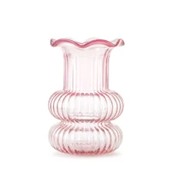 Vaso arredo vetro rosa 23 cm