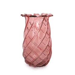 Vaso arredo vetro rosa 23,5 cm