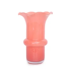 Vaso arredo vetro rosa 24,5 cm