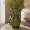 Vaso arredo vetro verde 25 cm
