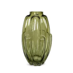 Vaso arredo vetro verde 24,5 cm