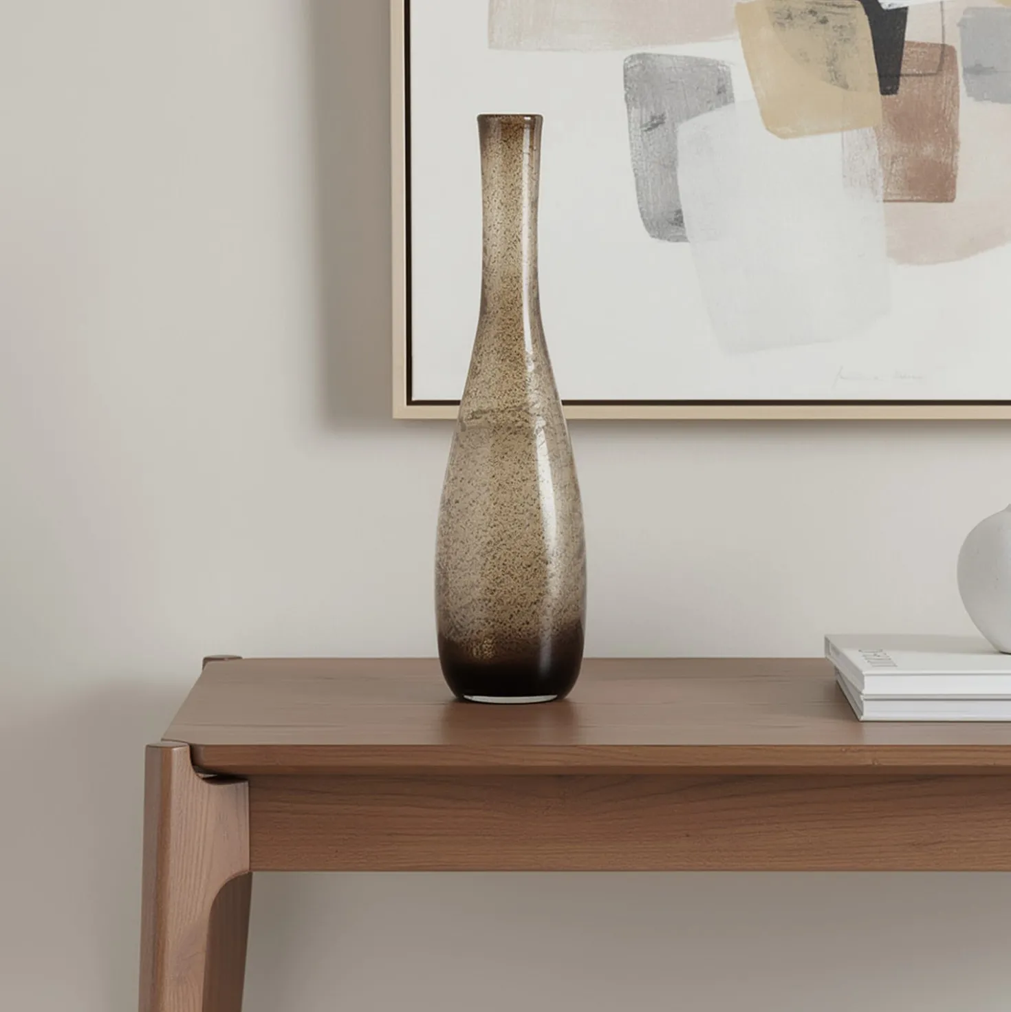Vaso in vetro 40x10 cm marrone