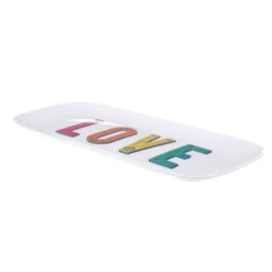 Vassoio melammina 37,5x17,5 cm bianco Maiolika